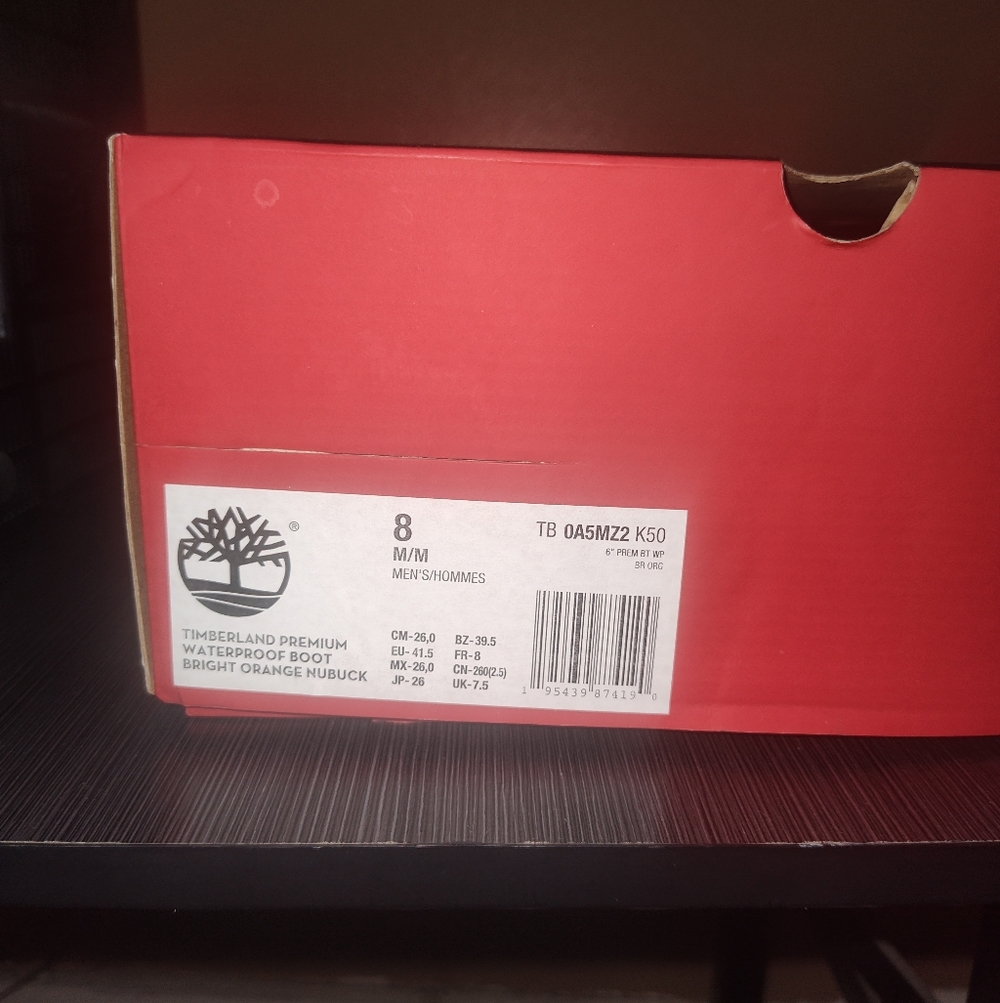 Timberland Premium Waterproof Boot Box - Bright Orange Nubuck